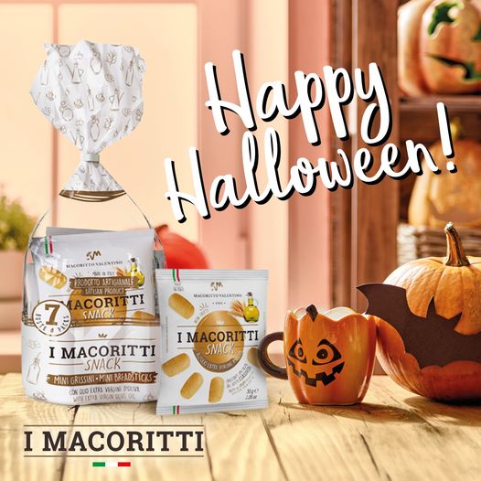Trick or treat? What about a healthy Snack with I Macoritti mini breadsticks? 
Happy Halloween to you all! Have fun!

Dolcetto o Scherzetto? Che ne di...